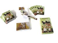 Dog Lover's Gift Set! - 4 Piece Bundle- One Custom Fine Art Writing Pen, One Matching Magnetic List Pad, One Matching Decorative Magnet, One Matching Deck Playing Cards (Chihuahua)