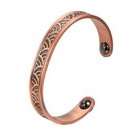 COFITNESS Elegant Magnetic Solid Pure Copper Therapy Bangle with Strong Hematite Healing Beads Pain Relief for Arthritis