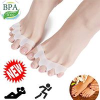 Toe Separators, Toe Stretchers, Toe Separators Stretchers, Gel Rubber Silicone Toe Spacers, Hammer Straighten Correct Bunion Pain Toe, Shoe Stretcher House Shoes for Women and Men (2 Pair 4 Holes)