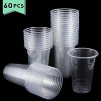 Oruuum 60 Pack 16 oz 480ml Clear Plastic PP Cups Disposable Water Beer Wine Cocktail Drinking Cups