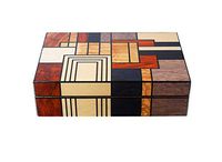 Cigar Humidor Desktop Cigar Humidor Cigar Case Cigar Box Cigar Travel Case Cedar Wood Cigar Humidor with Hygrometer Portable Holds 25 Cigars Size: 350240100mm(13.79.43.9in) Wood Lined