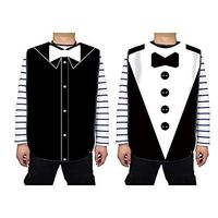 FUSHIDA Adult Bibs Protector Waterproof & Dirtyproof PVC and Printing Cotton Cloth, Keep Mealtime Neat and Clear, 2 PCS Clothing Protector- Absorbent(FYH501)