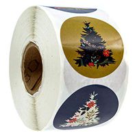 Patterned Holiday Trees Christmas Stickers / 8 Alternating Floral Holiday Tree Designs / 500 Christmas Stickers
