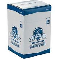 EPS775JWU Empress Earth 7.75" White Jumbo Paper Straws Unwrapped 8/600 cs