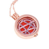 TOPUNDER Vintage Locket Necklace Essential Oil Diffuser and Pad Fragrance