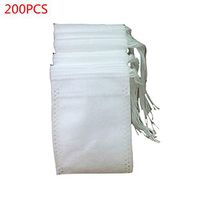 Xdodnev 200 Pcs Disposable Tea Filter Bags Empty Cotton Drawstring Seal Filter Tea Bags for Loose Leaf Teal