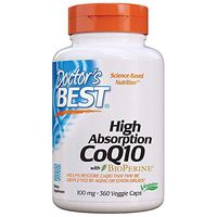 Doctor's Best High Absorption CoQ10 with BioPerine, Gluten Free, Naturally Fermented, Vegan, Heart Health & Energy Production, 100 mg 360 Veggie Caps