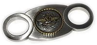 Valentia Cigars Solid Stainless Steel, Closed Guillotine Cigar Cutter, 3.75"