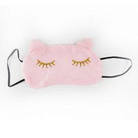 Grandey Cute Cat Sleeping Eye Mask Nap Cartoon Eye Shade Sleep Mask Black Mask Bandage on Eyes for Sleeping- (Pink)
