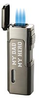 Visol Janus - My Dad, My Hero - Quad Flame Torch Lighter (Gun Metal)