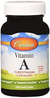 Carlson Vitamin A Palmitate 15,000 IU, Vision Health, 240 Soft Gels