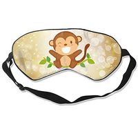 Sleep Mask Cute Monkey for Women & Men Night Blindfold Light Blocking Comfortable Eye Shade Sleeping Aid with Adjustable Strap for Travel Nap Shift Work