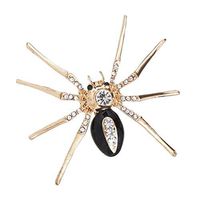 Enamel Insect Spider Crystal Brooch Pin for Women Men Memorial Day Gift Popular Novelty Creation Aesthetic Beauty Jewelry Party Girls Jewerly | Color - Black