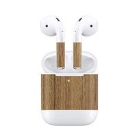 Protective Airpods Case Skin [Front LED Visible] (Airpods Skin + Case Skin)- Thin Printed Wood Grain Scratch Proof Case Decal Protect Sticker Wrap for Apple AirPods 2