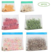PHILORN Reusable Food Storage Bags 6 Pack Washable Food Container Eco Friendly for Fruits Veggies Cookies Sandwich Pie Bread Candy Cake Freezer Fresh Bag Ziplock Bags
