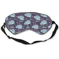 COLOMAKE Lovely Hippo Sleep Mask Blindfold Eye Shades 100% Light Blocking Sleeping Mask is Comfortable for Relaxation Migraines Insomnia Travel Work Naps