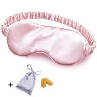 Silk Sleep Mask Eye Mask Blindfold with Double Layer Silk Filling and Elastic Strap for Full Night's Sleep, Travel and Nap, Bonus Free Luxury Bag and Ear Plugs by OLESILK (Pink)