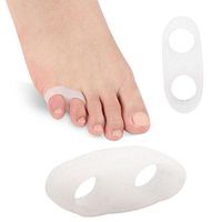 Yerflew 2pcs Comfortable Silicone Little Toe Valgus Corrector Separator Straightener Bunion Pads