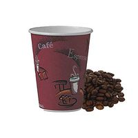 SOLO 412SIN-0041 Single-Sided Poly Paper Hot, 12 oz. Capacity, Bistro (50 Cups), Red
