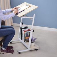 Luonita Full Tilt Top Adjustable Laptop Desk, Sofa Side End Table,Overbed Bedside Table with Storage,Flat Rolling Snack Table Sofa Couch Coffee End Table for Home Ship from CA.，NJ.