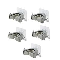 Gallity Mop and Broom Holder, Wall Mount Broom Holder, Self Adhesive No Drilling Broom Gripper Holds,Broom and Dustpan Hanger for Home, Kitchen, Garden (5Pcs)