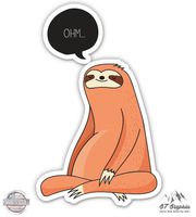 GT Graphics Sloth Meditating Om - 12" Vinyl Sticker Waterproof Decal