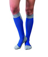 JOBST Sport Knee High 15-20 mmHg Compression Socks, Royal Blue/Grey, Large