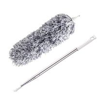 Microfiber Duster with Extension Pole, Bendable Lint Free Dusters for Ceiling Reusable Microfibre Duster Sweeping Brush, Comfort Grip & Flexible Stiff Bristles Heavy Duty for Bathroom Shower