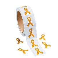 500 Gold Childhood Cancer Awareness Ribbon Stickers (1 Roll), Model:, Office Accessories & Supply Shop