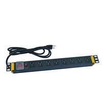 Trenztek 8 Outlets Network Grade PDU Power Strip Surge Protector, 1U/15A/120V Aluminum Alloy Power Distribution Unit with Rackmount and Screws