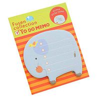 Grey990 2 x Sticky Note Panda/Pig/Cat/Elephant Pattern Self Adhesive Memo Pad Sticker Notepad Office Stationery Supplies - 8cm x 5.4cm (Approx) Elephant Pattern