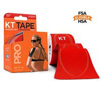 KT Tape Pro Kinesiology Therapeutic Sports Tape, Latex Free, Water Resistance, Pro & Olympic Choice, 20 Precut 10 inch Strips, Rage Red