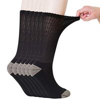 +MD Men's and Women's 6 Pack Extra Wide Non-Binding Diabetic and Circulatory Crew Socks with Cushioned Sole and Protective Copper Fiber