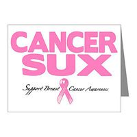 Note Card Cancer Sux Pink Ribbon Awareness