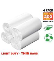 4 Gallon Clear Small Garbage Bags Bathroom Trash Bags Wastebasket Can Liners for Home and Office, 200 Count