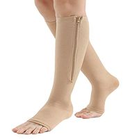Bacophy Zipper Compression Socks 15-25 mmHg Open Toe Calf Stocking Women Men