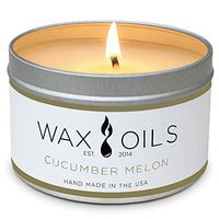 Wax and Oils Soy Wax Aromatherapy Scented Candles (Cucumber Melon) 8 Ounces. Single