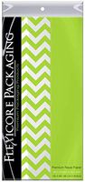 Flexicore Packaging Lime Green Gift Wrap Tissue Paper | Size: 15 Inch X 20 Inch | Count: 100 Sheets | Color: Solid Lime Green & Chevron