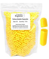 Capsules Express- Size 00 Yellow Empty Gelatin Capsules 1000 Count - Kosher and Halal Certified - Gluten-Free Pure Bovine Gelatin Pill Capsule - DIY Powder Filling
