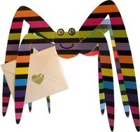 Multi Color Spider Die Cut Special Delivery Notecards"Ohno" Set of 2 Cards