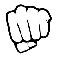 Leon Online Box Fist Punch - Funny Decal [12cm Black] Vinyl Sticker for Car, Bike, iPad, Laptop, MacBook, Helmet