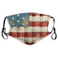 American Flag Protective Mask with Gasket Disposable Water Repellent Multilayer Filter Adult Sunscreen Large Mask S