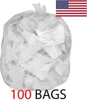 Strong Clear Trash Bags, Transparent See Through Garbage Bags (100, 60 Gallon)