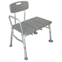3 Blow Tub Transfer Bench - Shower Chair Transfer Bench with Height Adjustable Legs - Convertible to Right or Left Hand Entry, Gray