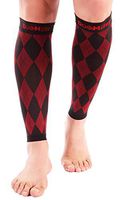 Doc Miller Premium Calf Compression Sleeve 1 Pair 20-30mmHg Graduated Support for Sports Running Circulation Recovery Shin Splints Varicose Veins (Black.Red, L)