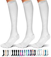 SB SOX 3-Pair Compression Socks (15-20mmHg) for Men & Women Comfortable Socks, Easy to Put On – Best Socks for Daily/Any Use, Running, Nurse, Travel (04 – Solid White, Large/X-Large)