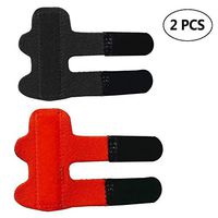 Adjustable Mallet Finger Splint, PeSandy 2 PCS Trigger Finger Splint Brace for Broken Finger Tendon Pain Relief, Comfortable & Breathable, Built-in Aluminium Support Trigger ( Black and Red )
