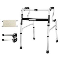 OUG Adjustable Height and Light Walking Frame, Walker with Armrest Support Pad, Foldable Auxiliary Tool, Thick Aluminum Alloy Rehabilitation Walking Frame, Suitable for Nursing Home