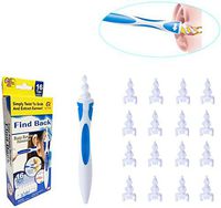 q Grips Earwax Remover, DELUX Ear Wax Removal Tool, Soft & Flexible Earwax Remover Kits for Humans Spiral Ear Cleaner for Adults & Kids with 16 Replacement Tips