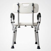 Bath Stools Elderly Bath Chair with Armrests with Backrest Adjustable Height Non-Slip Aluminum